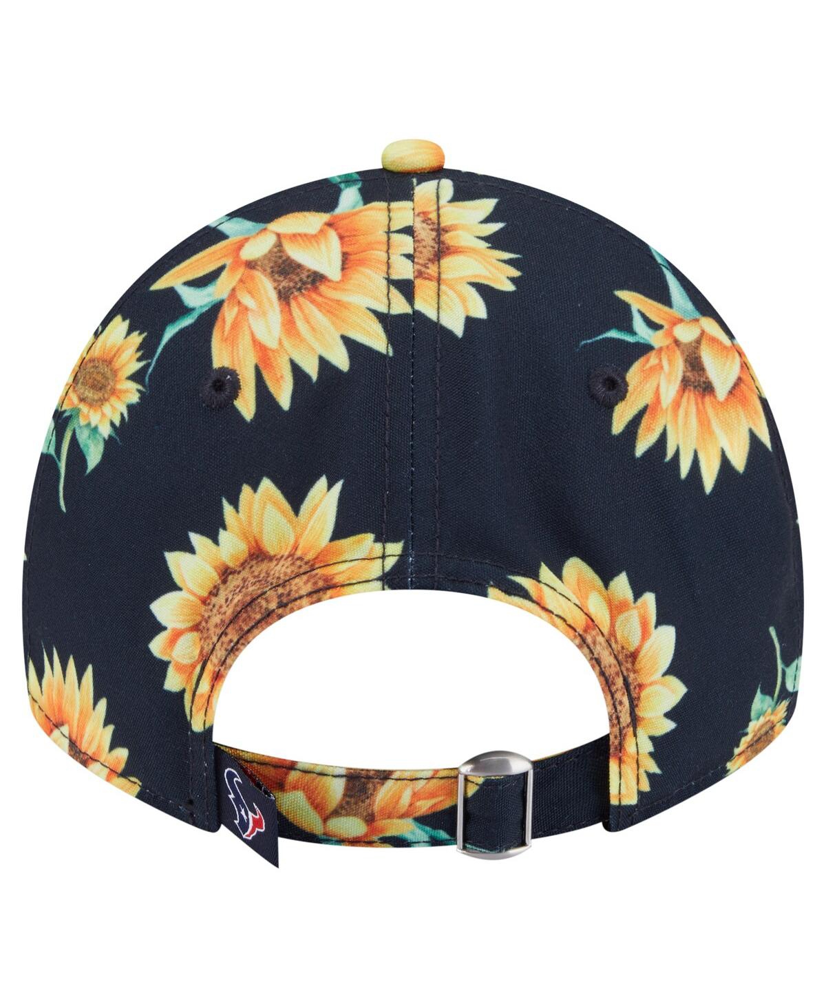 New Era Women's Navy Houston Texans Adventure Sunflower 9twenty Adjustable Hat