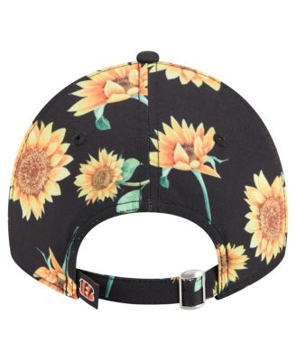 Women's Black Cincinnati Bengals Adventure Sunflower 9TWENTY Adjustable Hat