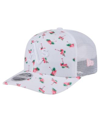 New Era - Men's&nbsp; White Athletics Flamingo Mesh Back 9SEVENTY Stretch-Snap Hat