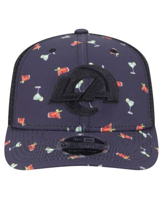 Men's Navy/Black Los Angeles Rams Adventure Drinks Pattern 9SEVENTY Stretch Snap Hat
