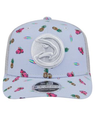 Men's Light Blue/Gray Atlanta Hawks Adventure Aloha Pattern 9SEVENTY Stretch-Snap Hat