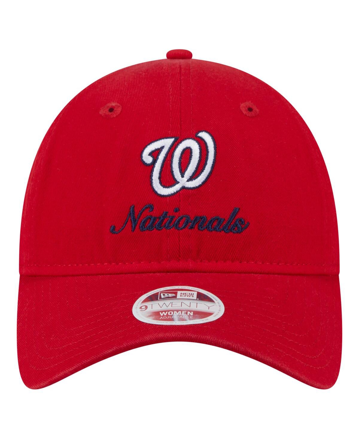 New Era Women's Red Washington Nationals Preppy Team 9twenty Adjustable Hat