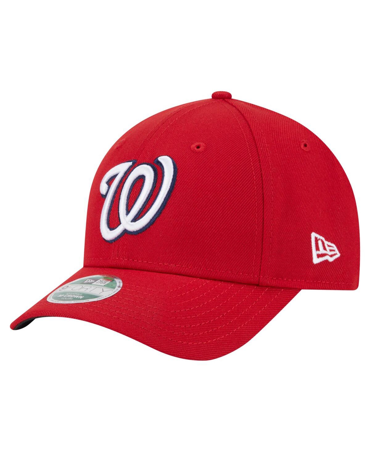 New Era Kids' Big Boys And Girls Red Washington Nationals Player Replica 9forty Adjustable Hat