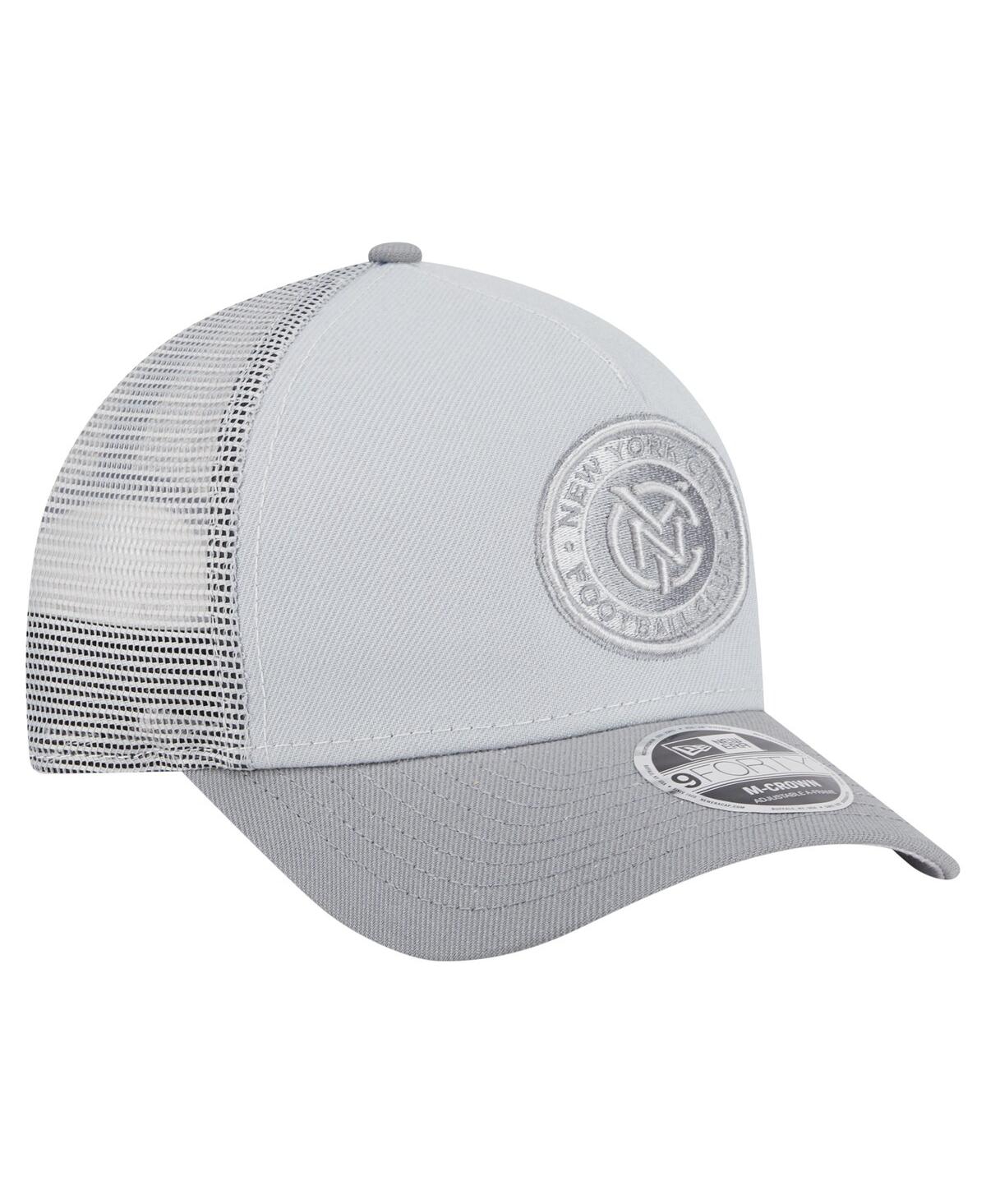 New Era Men's Gray New York City Fc Color Pack 9forty A-frame Adjustable Trucker Hat