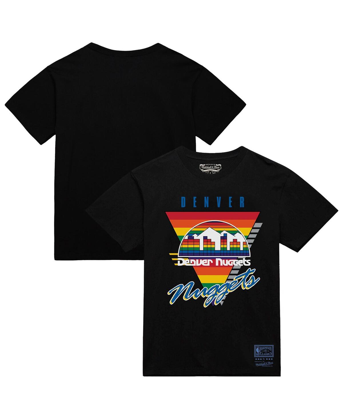 Mitchell & Ness Black Denver Nuggets Worldwide Collection Tri-logo T-shirt In Black