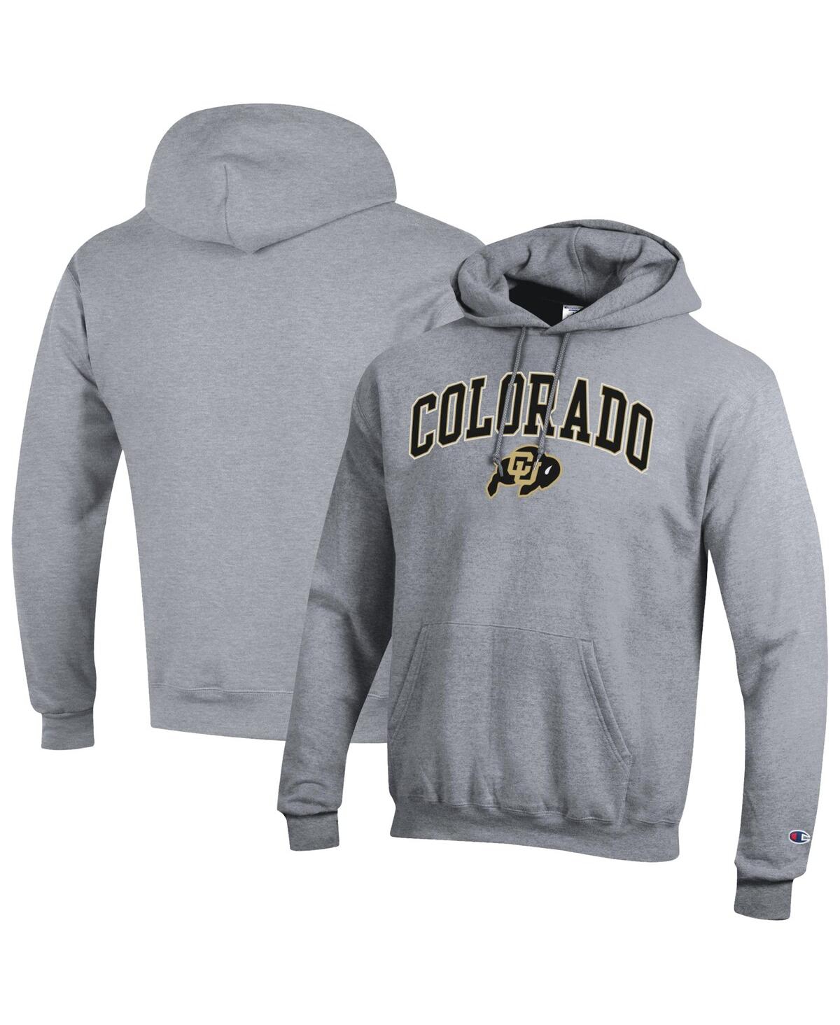 Men's Heather Gray Colorado Buffaloes Arch Over Logo Pullover Hoodie - Heather Gray