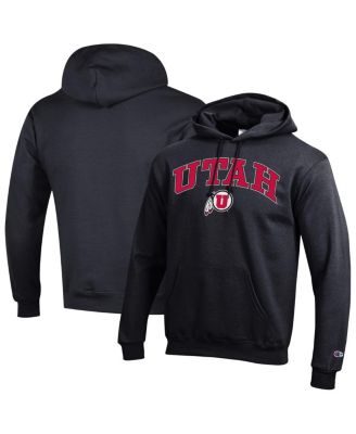 Champion - Men's Black Utah Utes Arch Over Logo Pullover Hoodie
