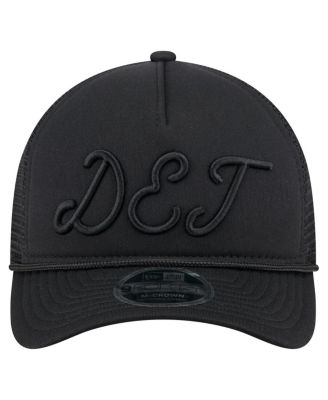 Men's Black Detroit Tigers City Initial 9FORTY A-Frame M-Crown Adjustable Trucker Hat