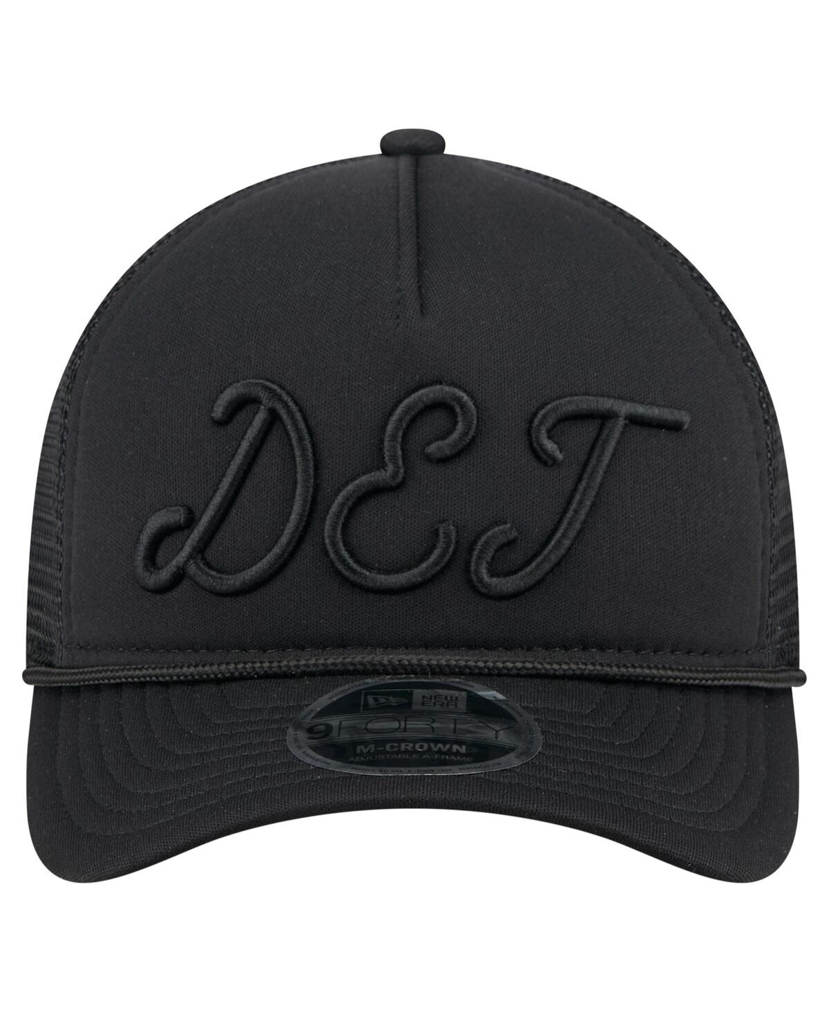New Era Men's Black Detroit Tigers City Initial 9forty A-frame M-crown Adjustable Trucker Hat