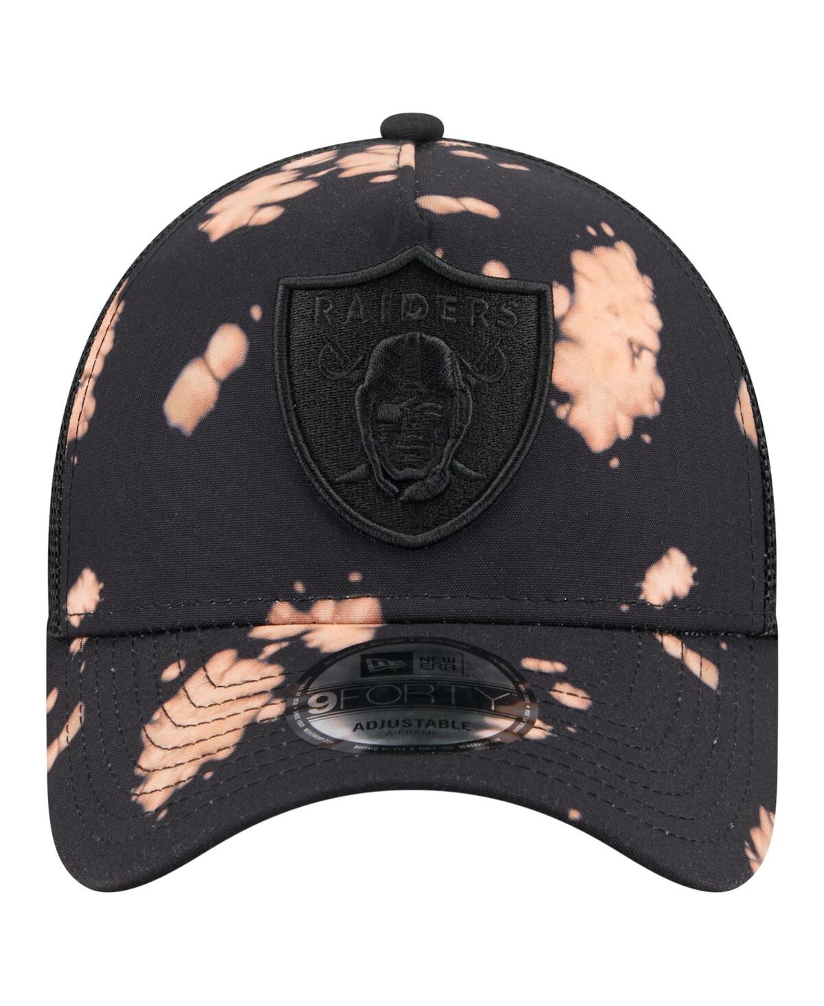 New Era Men's Black Las Vegas Raiders Bleached 9forty A-frame Adjustable Hat