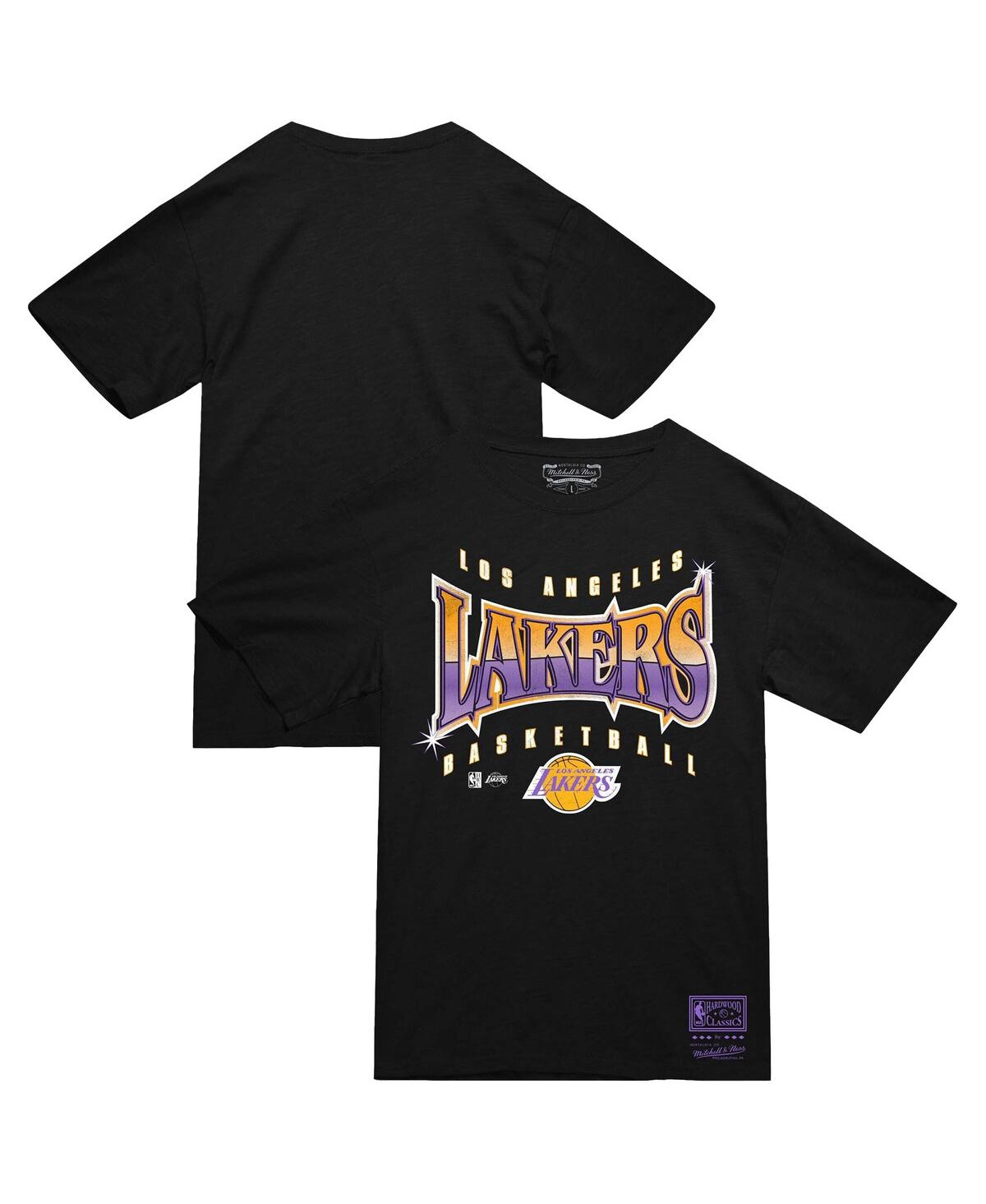 Mitchell & Ness Black Los Angeles Lakers Worldwide Collection Glow Up T-shirt In Black