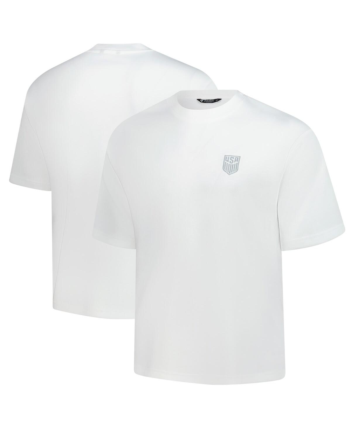 Men's and Women's White Usmnt Luxe Signature Knit T-Shirt - White