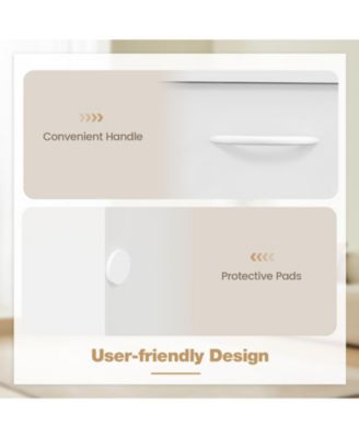 Computer Desk with Drawer Modern Laptop PC Desk with Adjustable Shelf and Cable Hole