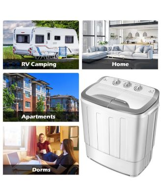 8lbs Compact Mini Twin Tub Washing Machine Washer Spinner