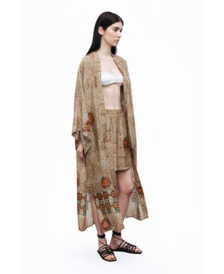 Women's Mosaic Patterned Kimono