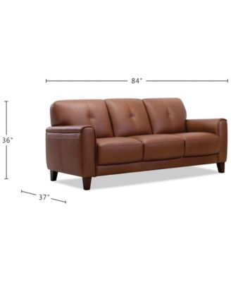 Ashlinn 84" 3 Seat Leather Sofa, Exclusively at Macy's