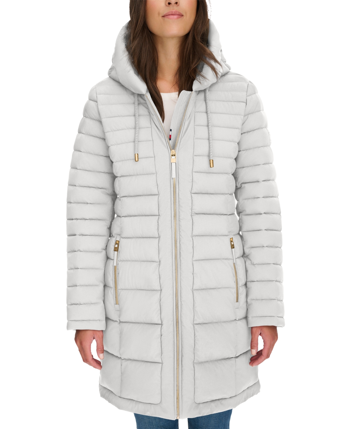 Tommy Hilfiger Women's Hooded Water-resistant Puffer Coat In White