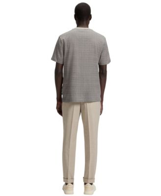 Men's Grid Pattern Mercerized-Cotton T-Shirt