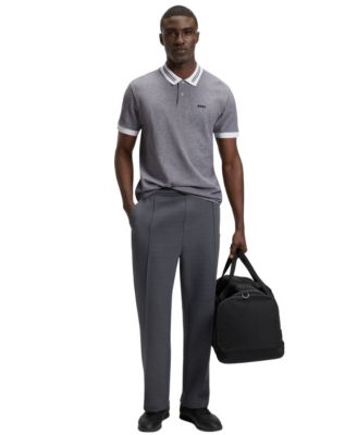 Men's Dot Print Cotton-Piqu&eacute; Polo Shirt