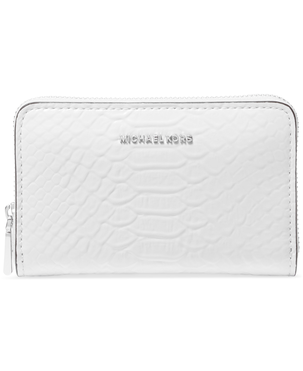 Michael Michael Kors Jet Set Small Leather Zip Around Card Case - Optic White