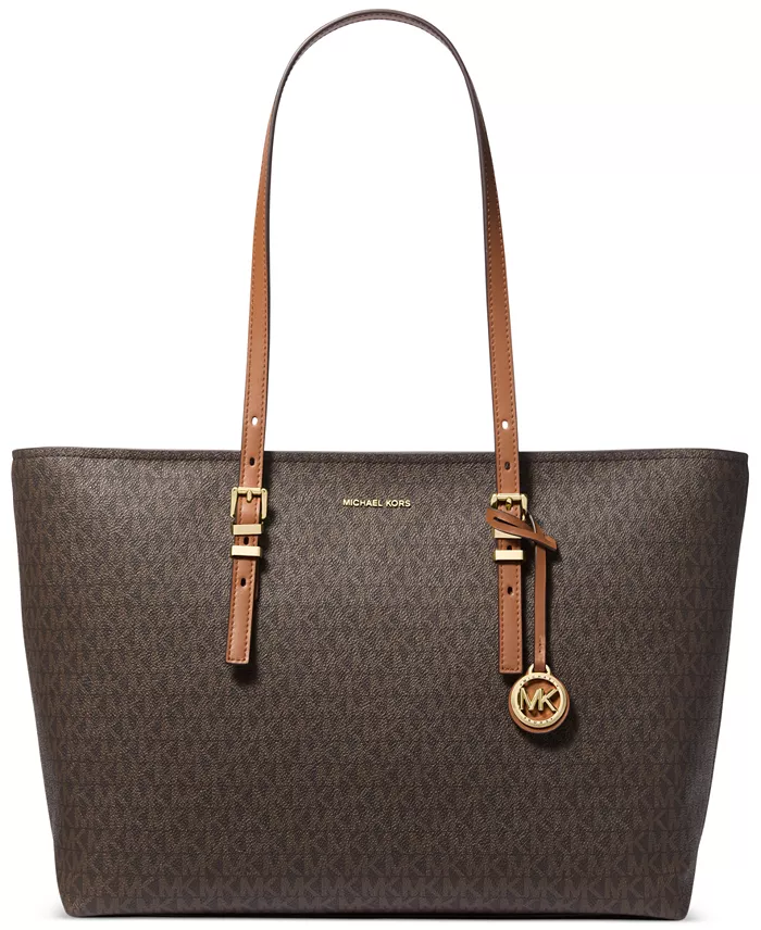 Quinn Large Signature Logo and Leather Tote