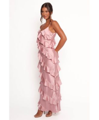 Women's Ciao Ruffles Maxi Satin Dress