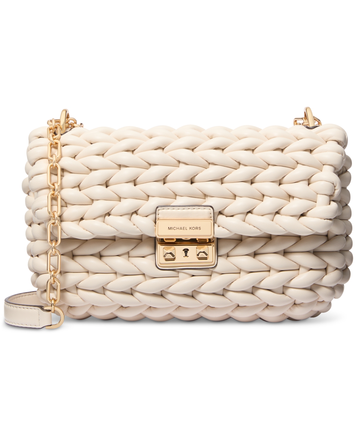Michael Michael Kors Tribeca Small Convertible Chain Shoulder Bag - Light Cream