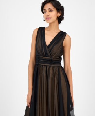 Petite Sleeveless Chiffon Midi Dress