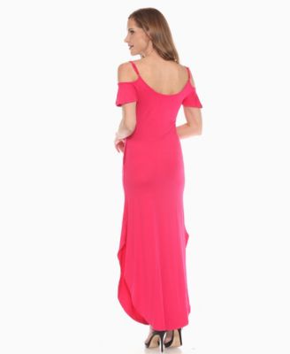 Women's Cold Shoulder Full Length Maxi Dress