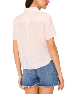 Women's Sequined Short-Sleeve Shirt 