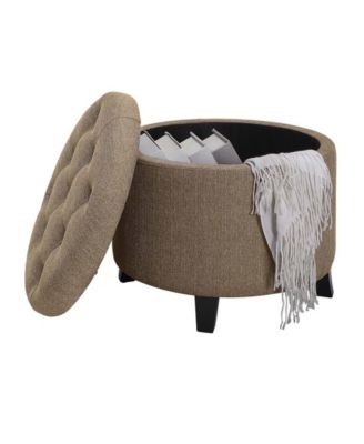 19.75" Designs4Comfort Round Storage Ottoman