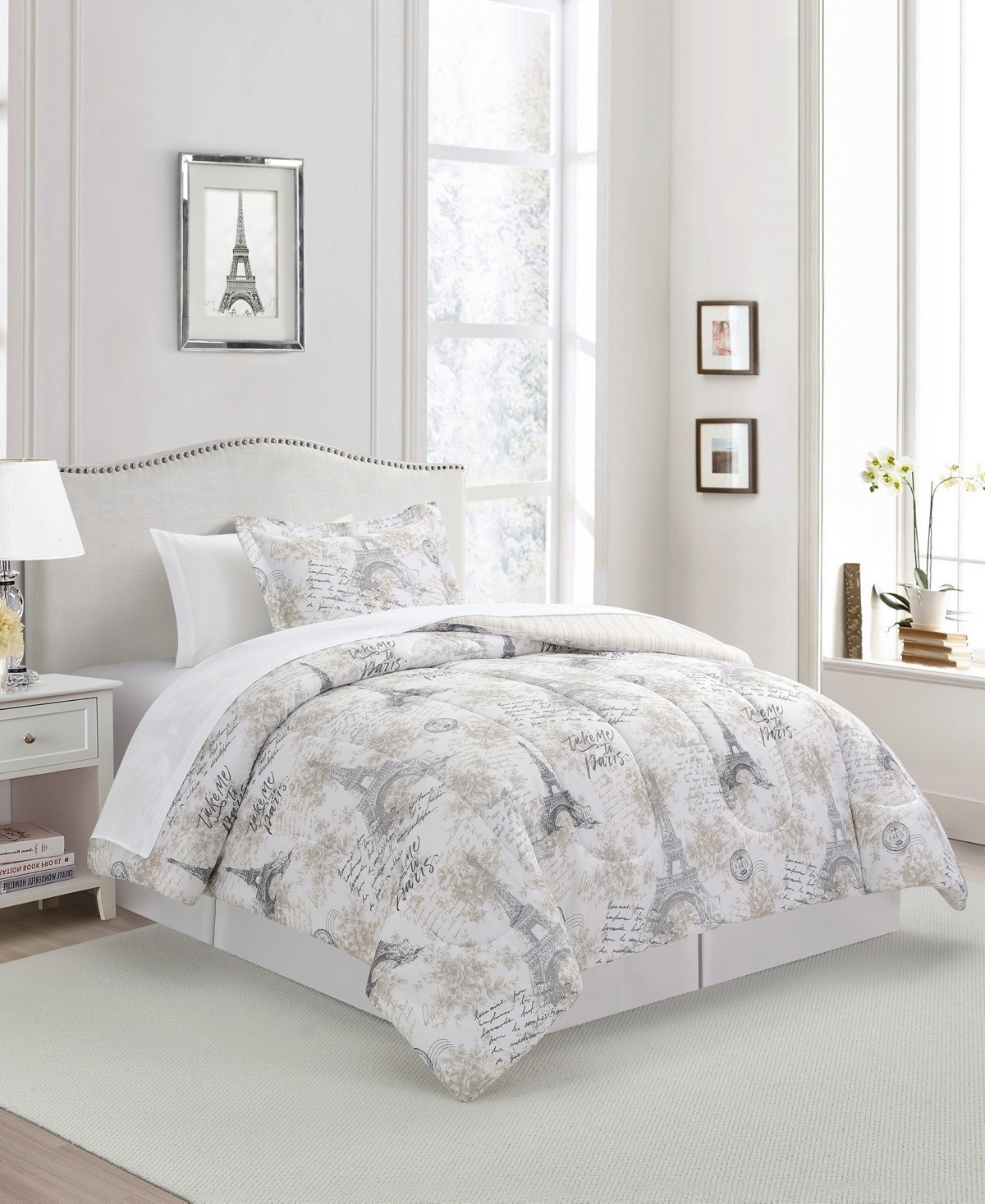 Sunham Paris Floral 8-pc. Comforter Set In Brown