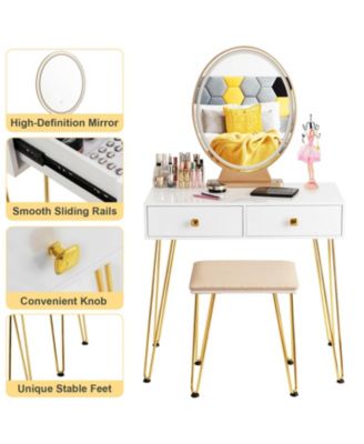 Industrial Makeup Dressing Table with 3 Lighting Modes