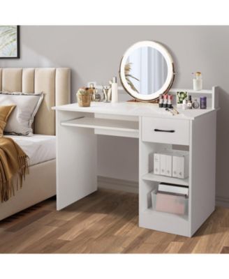 Set of 1 Study Laptop Table with Drawer and Keyboard Tray