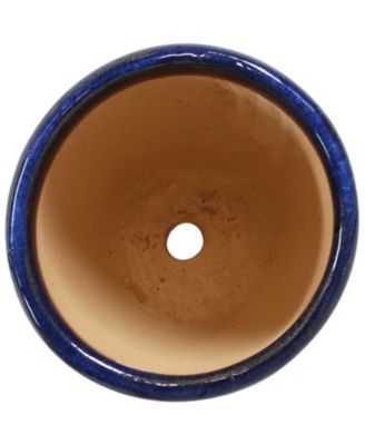 Resort High-Fired Outdoor/Indoor Glazed UV and Frost-Resistant 2-Pack Ceramic Planters with Drainage Holes