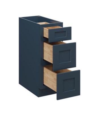 W12" X H34.5" X D24" Kitchen Cabinet Floor Base Cabinet With 3 Drawers