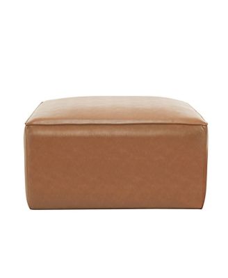 Modern Faux Leather Ottoman Square Footrest with Foam Cushion Modular Sectional Ottoman for Living Room Seating or Coffee Table Use
