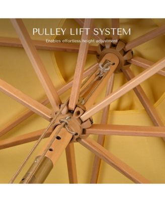 9Ft Patio BOHO Market Patio Umbrella 260GSM Acrylic Fabric 5-Year-Non-Fading Resort Outdoor Market Buttercup Yellow