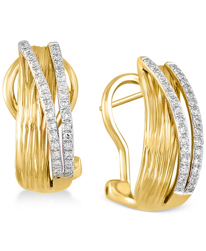 EFFY Collection D'Oro By EFFY Diamond Earrings (1/5 ct. t.w.) in 14k ...
