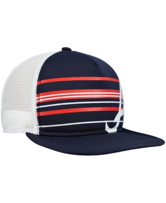 Men's Navy Atlanta Braves A-Frame Trucker 9FIFTY Snapback Hat