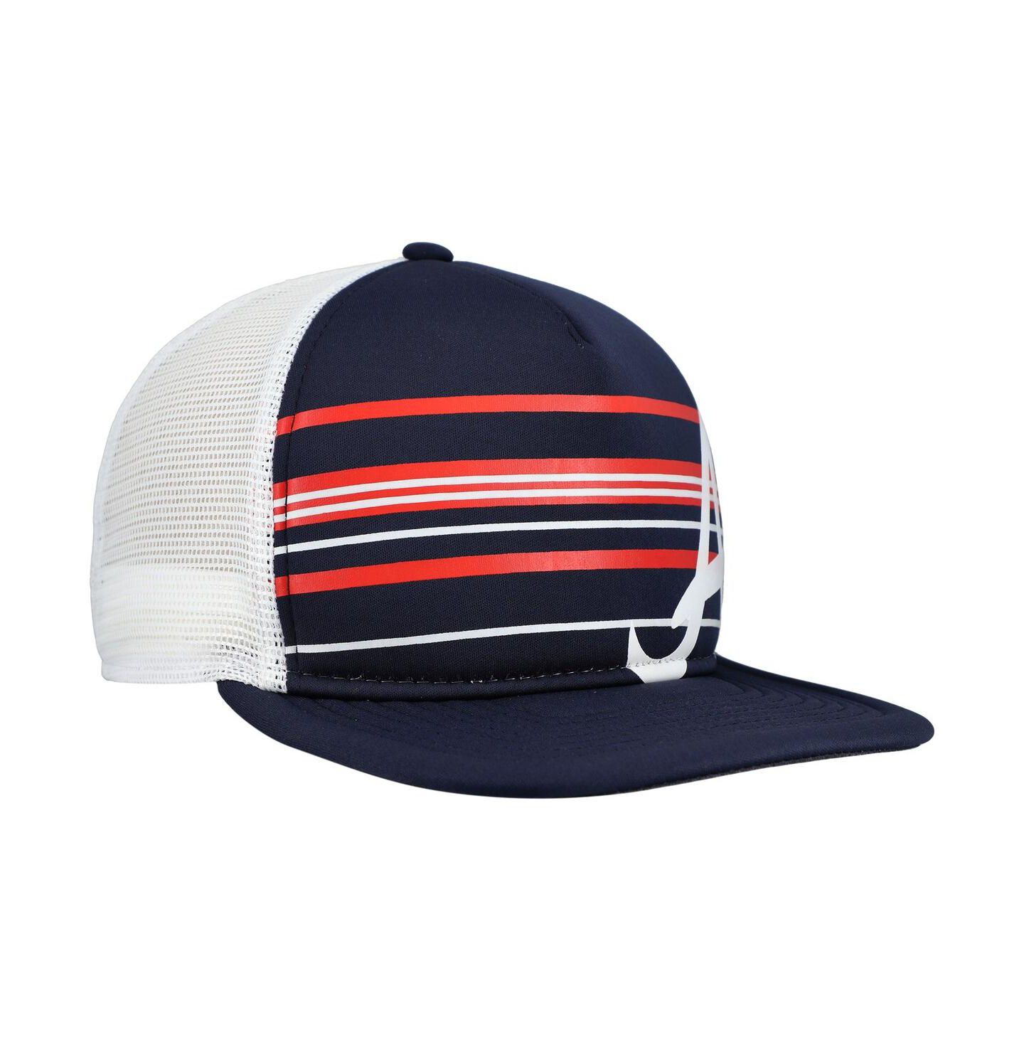 Мужская кепка New Era Navy Atlanta Braves A-Frame Trucker 9FIFTY Snapback Hat — фото 3