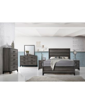 Ambroise Wood Dresser & Mirror, Gray/Black
