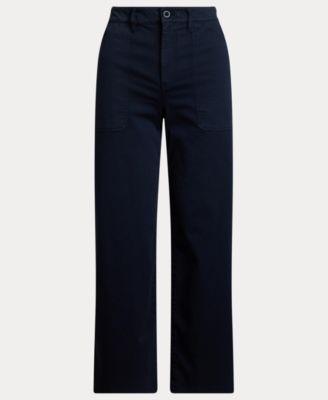 Women's Stretch Chino Wide-Leg Cropped Pants