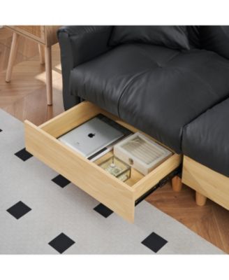 Streamdale 87" Black Tech Sofa Bed with Storage