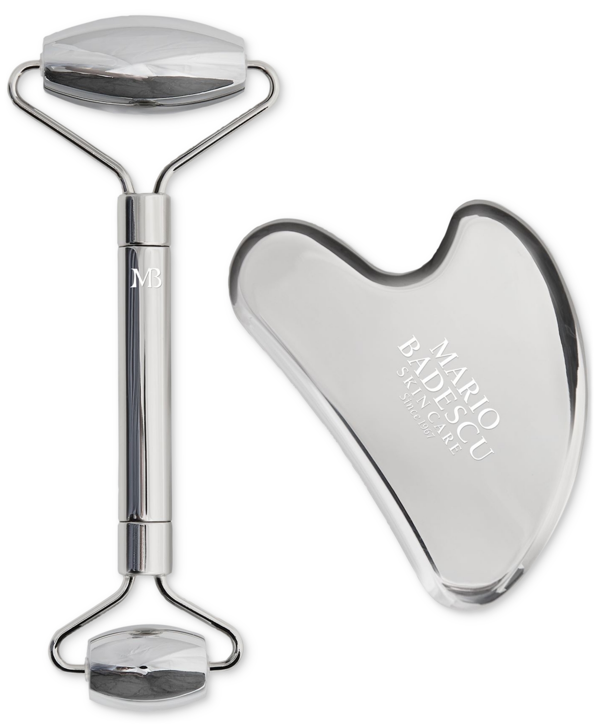 2-Pc. Stainless Steel Facial Roller & Gua Sha Set
