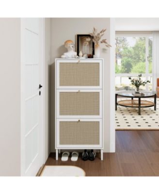 3 Door Shoe Rack, Freestanding Modern Shoe Storage Cabinet, for Entryway
