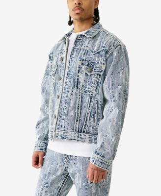 Men's Oversized Distressed Rope Stitch Jacket