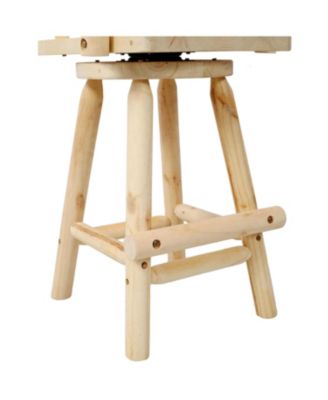Rustic Fir Bar Stool with Armrests and Footrest (4ft, Light Brown)