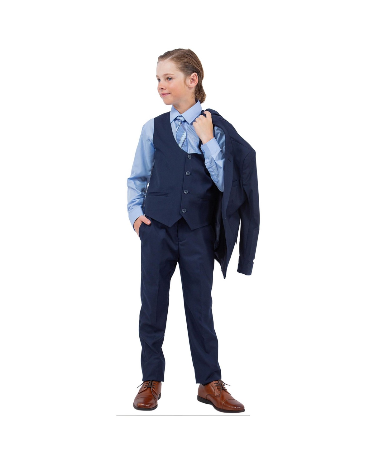 Детские Stacy Adams Big Boys Navy 5 PC Suits — фото 3