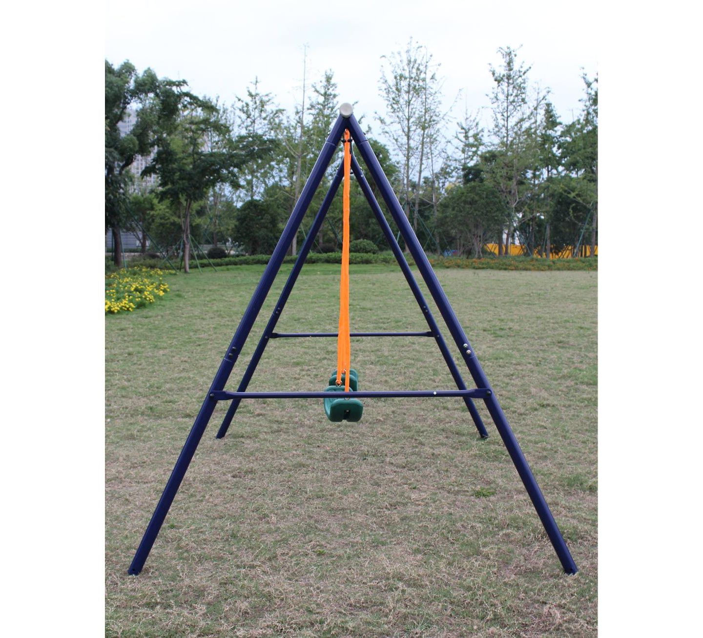 Детские игрушки Flynama Two Station Heavy-Duty Steel A-Frame Swing Set, Ages 3-8 — фото 6